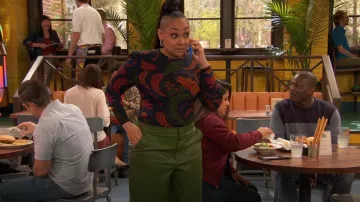 Farm Rio Tropical Tapestry Ribbed Bodysuit worn by Raven Baxter (Raven-Symoné) as seen in Raven's Home (S05E10)