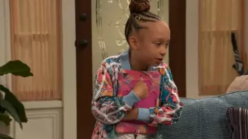 Adidas Print Tri­cot Jack­et worn by Alice Baxter (Mykal-Michelle Harris) as seen in Raven's Home (S05E14)