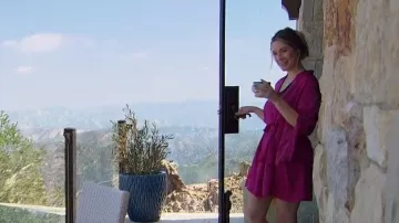 In Bloom Megan Satin Robe worn by Rachel as seen in The Bachelorette (S19E03)