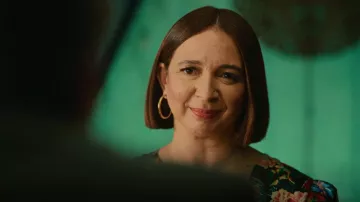 Jennifer Fisher Fine Baby Lilly Hoops worn by Molly Novak (Maya Rudolph) as seen in Loot (S01E08)
