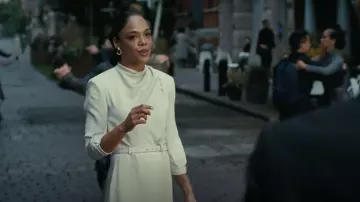 Giorgio Armani Marocaine Belted Silk Midi Dress worn by Maeve Millay (Thandie Newton) as seen in Westworld (S04E05)
