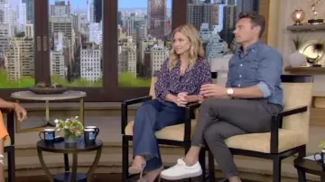 Isabel Marant Étoile Aurora Button Up Shirt worn by Kelly Ripa as seen in LIVE with Kelly and Ryan on July 29, 2022