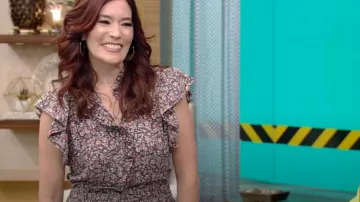 Rebecca Taylor La Vie Gitane Floral Dress worn by Amy Goodman as seen in LIVE with Kelly and Ryan on 26 July 2022