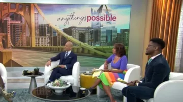 Christopher John Rogers Striped Colorblock Midi-Dress worn by Gayle King as seen in CBS Mornings on 29 July 2022
