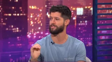 Maison Labiche Say Whaaat? Cotton Tee worn by Hunter March as seen in E! News Nightly Pop on 27 July 2022