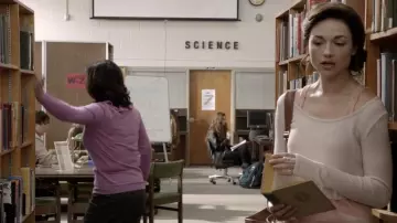 Free People Thermal Love Crop Top in pink worn by Allison Argent (Crystal Reed) in Teen Wolf TV series (Season 2 Episode 7)