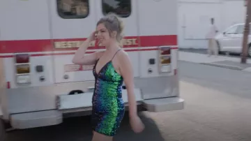 Pretty Little Thing Sharlie Green Cross Back Sequin Slip Dress porté par Ariela Weinberg comme on le voit dans 90 Day Fiancé (S09E10)