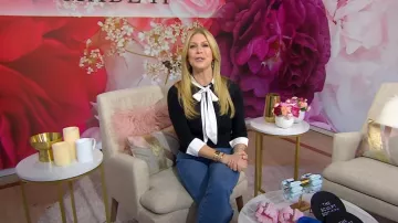 Alice + Olivia Zani Tie Sweater worn by Jill Martin as seen in Today on 26 July 2022