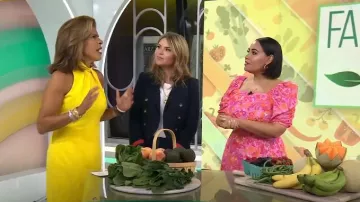 Ted Baker Betha Floral Vestido de Cuello Cuadrado usado por Alejandra Ramos como se ve HOY con Hoda & Jenna el 26 de julio de 2022