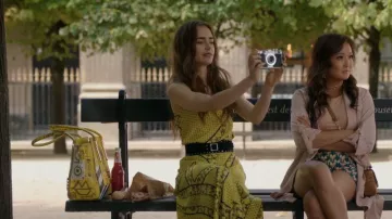 Ganni Silk Mix Skirt worn by Emily Cooper (Lily Collins) as seen in Emily in Paris (S01E01)
