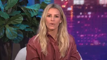 Valentino Tie Neck Shirt worn by Morgan Stewart as seen in E! News Nightly Pop on 02 August 2022