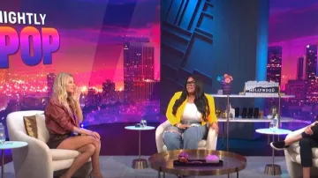 Valentino Taffeta Mini Shorts worn by Morgan Stewart as seen in E! News  Nightly Pop on 02 August 2022