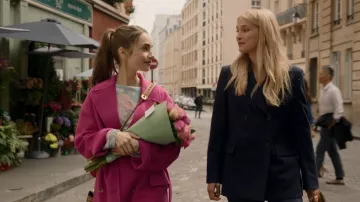 Maje Vidaia Blazer worn by Camille (Camille Razat) as seen in Emily in Paris (S01E04)