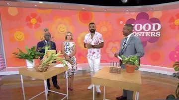 Eliza J Cascade Ruffle Sheath Dress portée par Dylan Dreyer comme vu dans Today on 03 August 2022