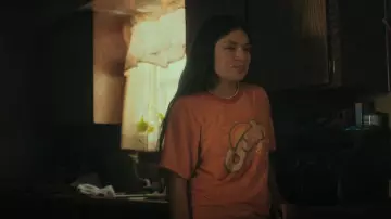 Retro Crush Orange Tee worn by Willie Jack (Paulina Alexis) as seen in Reservation Dogs (S01E08)