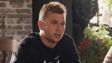 Off-White Hands Off-Print Cotton T-Shirt worn by Chase Chrisley as seen in Chrisley Knows Best (S09E23)