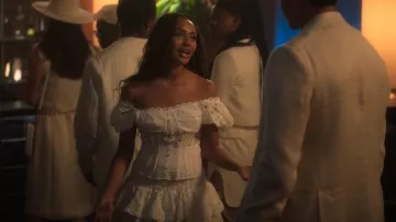 Charo Ruiz Ibiza Yara Short Corset Lace Dress worn by Kiela (Daniella Perkins) as seen in grown-ish (S05E01)
