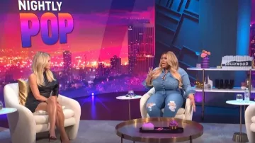 Rick Owens Black Matte One Sleeve Dress worn by Morgan Stewart as seen in  E! News Nightly Pop on 05 August 2022