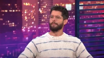 NN07 Brady Stripe Knit Sweater worn by Hunter March as seen in E! News Nightly Pop on 05 August 2022