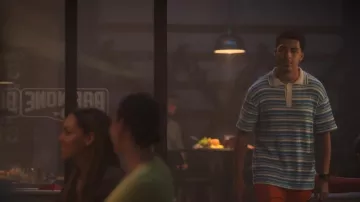 Marni Striped Rib-Knit Polo Shirt usado por Andre Johnson, Jr. (Marcus Scribner) como se ve en grown-ish (S05E01)