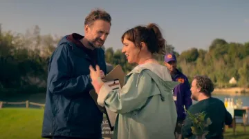 Rains Jacket in Dusty Mint worn by Nikki Newman (Esther Smith) as seen in Trying (S03E03)