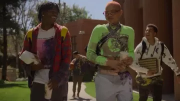 Icecream Big Melt Colorblock Plaid Flannel Button Up Shirt usado por Zeke (Ceyair J Wright) como se ve en grown-ish (S05E03)