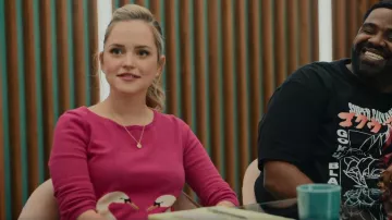 Cooperative In­tar­sia Sweater worn by Ainsley (Stephanie Styles) as seen in Loot (S01E09)