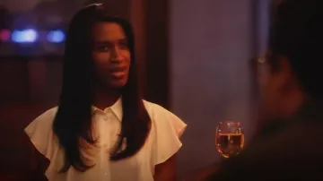 Theory Silk Blouse worn by Jessie (Nneka Okafor) as seen in Everything's Trash (S01E04)