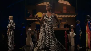 Christopher John Rogers Graphic Cotton Halter Maxi Robe portée par Julien Calloway (Jordan Alexander) vue dans Gossip Girl (S01E01)