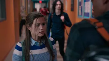 Anthropologie Maeve Paulina Striped Sweater worn by Juliette Fairmont (Sarah Catherine Hook) as seen in First Kill (S01E02)