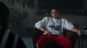 Gucci Side Stripe Red Joggers worn by Apollo Burns(Dominic Goodman) as seen in First Kill (S01E06)