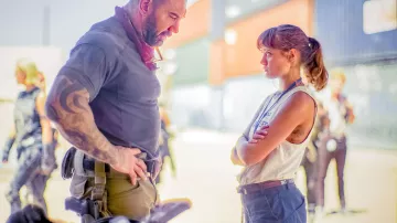 "LV-QC Volunteer" Tank Top worn by Kate Ward (Ella Purnell) in Army of the Dead movie wardrobe