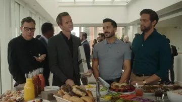 Lacoste Slim Fit Core Polo Grey worn by Josh (Peter Porte) as seen in Uncoupled (S01E01)