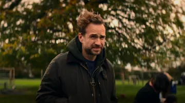 Barbour Ashby Waterproof Wax Jacket worn by Jason Ross (Rafe Spall) as seen in Trying (S03E04)