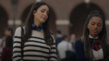 Ba&Sh Sean Striped Jumper In Marine worn by Luna La (Zión Moreno) as seen in Gossip Girl (S01E05)