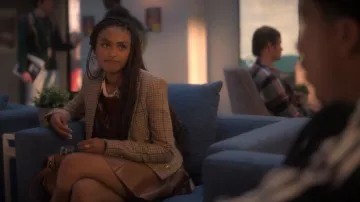 Alice + Olivia Carter Faux Leather Pleated Miniskirt worn by Kiela (Daniella Perkins) as seen in grown-ish (S05E04)