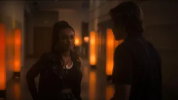 All Saints Cargo Leather Biker Jacket worn by Kiela (Daniella Perkins) as seen in grown-ish (S05E04)