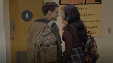 Mediumcontrol Mono­grammed Back­pack worn by Paxton Hall-Yoshida (Darren Barnet) as seen in Never Have I Ever (S03E01)