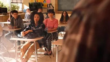 Anthropologie Maeve Kick Flare Pants worn by Eleanor Wong (Ramona Young) as seen in Never Have I Ever (S03E01)