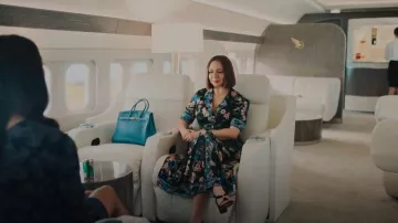 Badgley Mischka Crepe de Chine Floral Day Dress worn by Molly Novak (Maya Rudolph) as seen in Loot (S01E10)