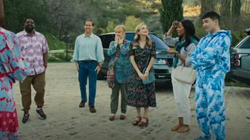 Boden Heeled Clog Sandals worn by Ainsley (Stephanie Styles) as seen in Loot (S01E10)