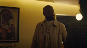 Gucci White & Red-Stripe Bowling Shirt worn by Darius (Lakeith Stanfield) as seen in Atlanta (S03E03)