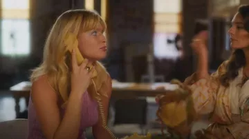 Arcade Shops Vintage Pink Chenille Sleeveless Romper worn by Stacey Ross (Isabella Farrell) as seen in Bridge and Tunnel (S02E05)