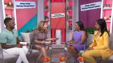Oscar de la Renta Crystal Embellished Stretch Wool Blend Minidress worn by Mindy Kaling as seen in Today with Hoda & Jenna on August 12,2022