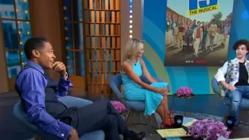 Shoshanna Avalon Dotted Knit Mermaid Dress worn by Amy Robach in Good Morning America on August 09,2022