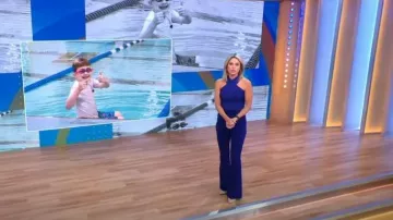 Reiss Dylan High Waist Flare Leg Pantalones usados por Amy Robach como se ve en Good Morning America el 17 de agosto de 2022