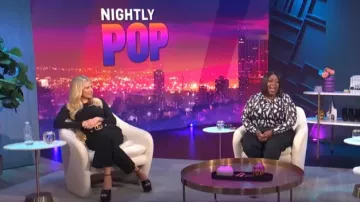 Gucci Detail Flare Pants worn by Morgan Stewart as seen in E! News Nightly Pop on August 09,2022