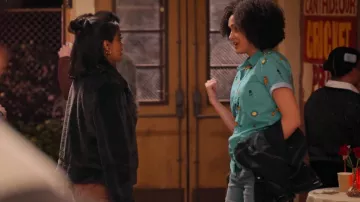 Volcom Cheesy Street Boys Button Up Shirt worn by Fabiola Torres (Lee Rodriguez) as seen in Never Have I Ever (S03E05)