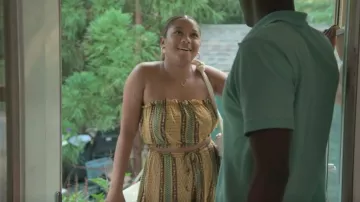 Anthropologie Mono­gram Pen­dant Neck­lace worn by Juliet Clarke as seen in Forever Summer: Hamptons (S01E08)