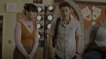 RVCA Short Sleeve Button Down Oxford Shirt worn by Paxton Hall-Yoshida (Darren Barnet) as seen in Never Have I Ever (S03E09)